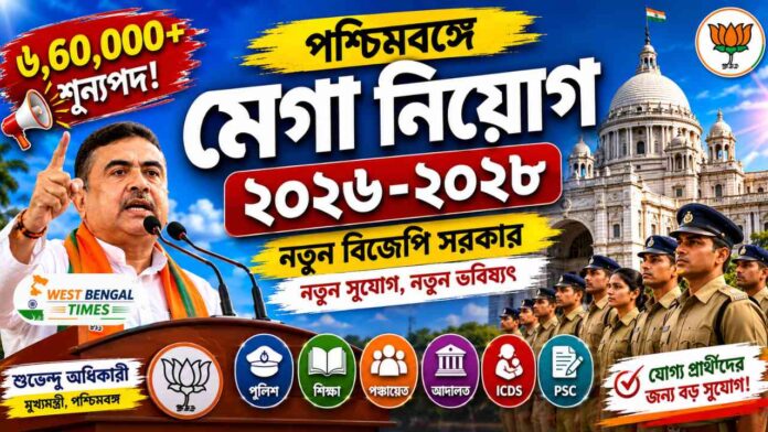 পশ্চিমবঙ্গে মেগা নিয়োগ ২০২৬-২০২৮ পশ্চিমবঙ্গে মেগা নিয়োগ ২০২৬-২০২৮